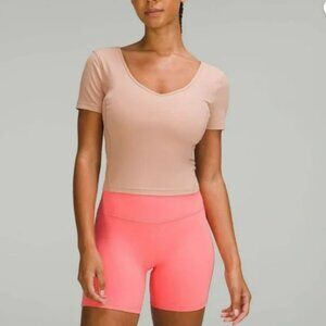 Lululemon Align Tee Short Sleeve Cropped Size 2 Color Pink Clay new without tags